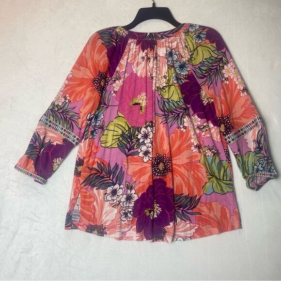 Cupio Floral Boho Peasant Style Top Size Medium - Picture 2 of 11